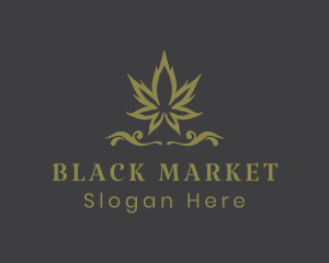 Illegal - Ornate Herbal Marijuana logo design