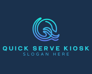 Water Surfing Wave logo design