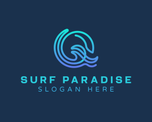 Surf - Water Surfing Wave logo design