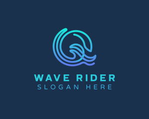 Surfing - Water Surfing Wave logo design