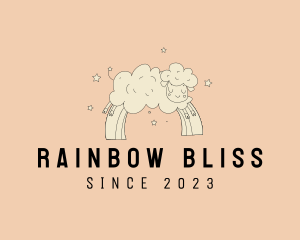 Sleep Sheep Rainbow logo design