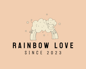 Sleep Sheep Rainbow logo design