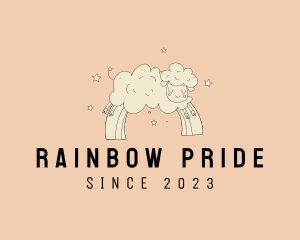 Sleep Sheep Rainbow logo design