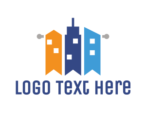 Flag - Construction City Building logo design