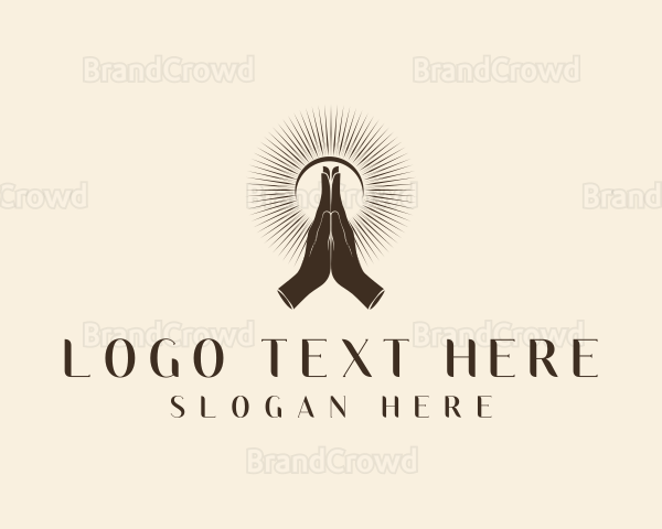 Religious Hand Prayer Logo