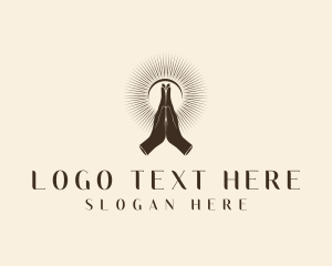 Prayer - Religious Hand Prayer logo design