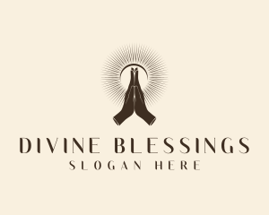 Religious Hand Prayer logo design
