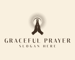 Religious Hand Prayer logo design