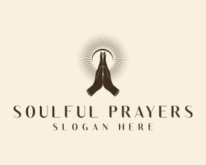 Religious Hand Prayer logo design