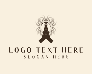 Theology - Religious Hand Prayer logo design