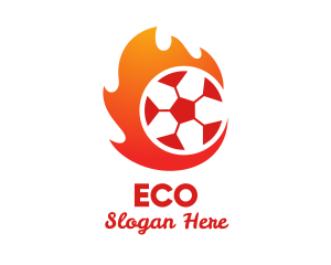 Flaming Soccer Football Ball Logo