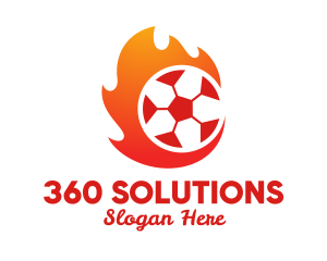 Flaming Soccer Football Ball logo design