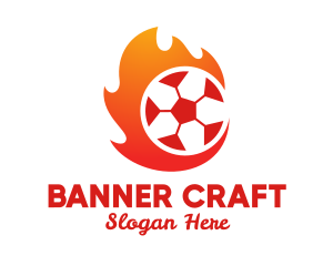 Flaming Soccer Football Ball logo design