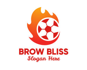 Flaming Soccer Football Ball logo design