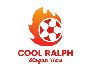 Flaming Soccer Football Ball logo design