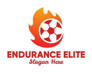 Flaming Soccer Football Ball logo design