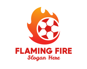 Flaming - Flaming Soccer Football Ball logo design