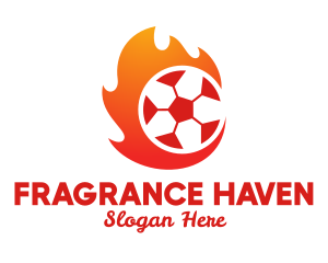 Flaming Soccer Football Ball logo design