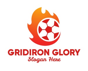 Football - Flaming Soccer Football Ball logo design