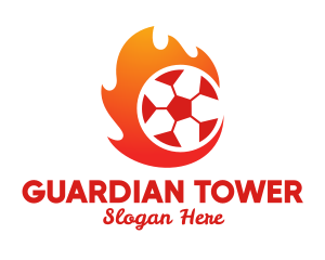 Flaming Soccer Football Ball logo design