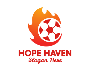 Sports Equipment - Flaming Soccer Football Ball logo design