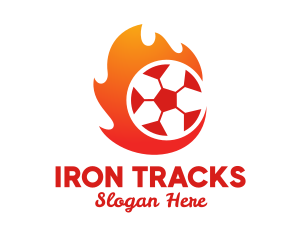 Flaming Soccer Football Ball logo design