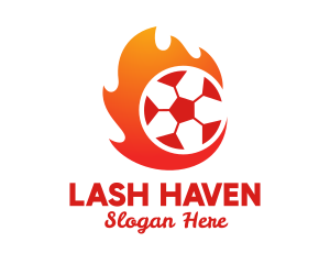 Flaming Soccer Football Ball logo design