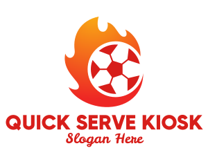 Flaming Soccer Football Ball logo design