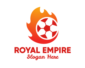 Flaming Soccer Football Ball logo design