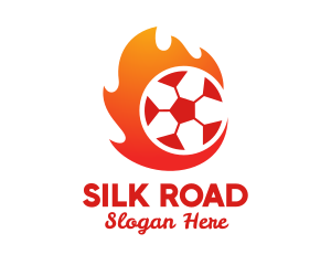 Flaming Soccer Football Ball logo design