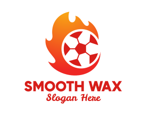 Flaming Soccer Football Ball logo design