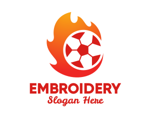 Flaming Soccer Football Ball logo design