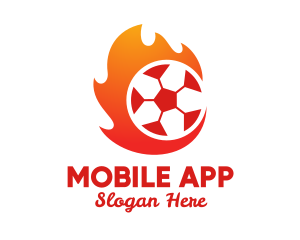 Sports Team - Flaming Soccer Football Ball logo design