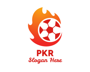 Flaming Soccer Football Ball logo design