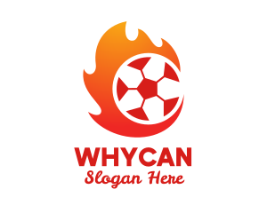 Flaming Soccer Football Ball logo design