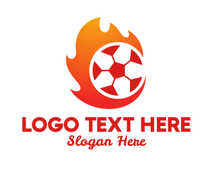 Flaming Soccer Football Ball Logo