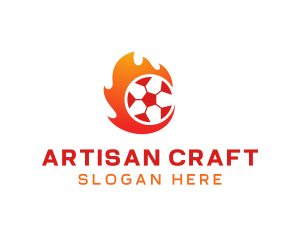 Flaming Soccer Football Ball logo design