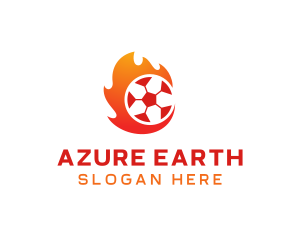 Flaming Soccer Football Ball logo design