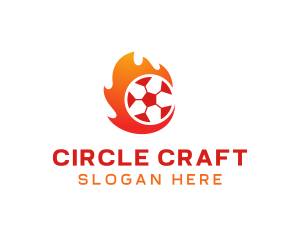 Flaming Soccer Football Ball logo design