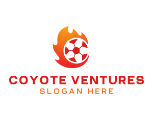 Flaming Soccer Football Ball logo design