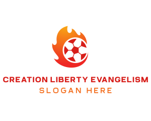 Flaming Soccer Football Ball logo design