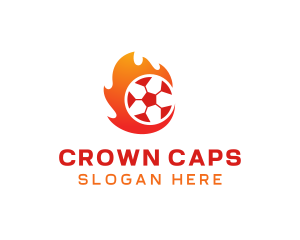 Flaming Soccer Football Ball logo design