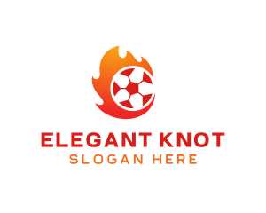 Flaming Soccer Football Ball logo design