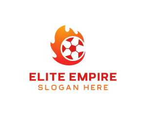 Flaming Soccer Football Ball logo design