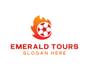 Flaming Soccer Football Ball logo design