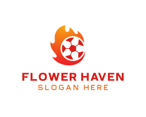 Flaming Soccer Football Ball logo design