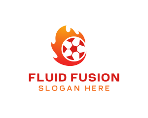 Flaming Soccer Football Ball logo design