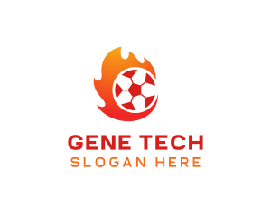 Flaming Soccer Football Ball logo design