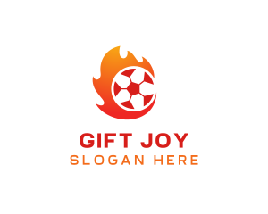 Flaming Soccer Football Ball logo design