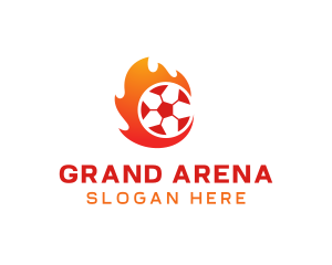 Flaming Soccer Football Ball logo design